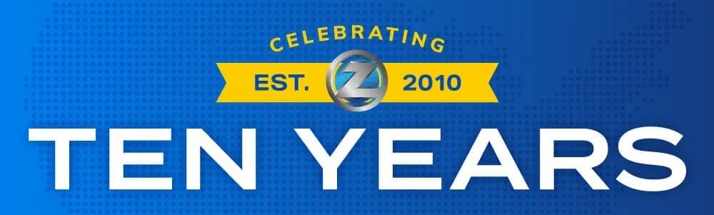 A banner celebrating a decade of ZMac, established in 2010.